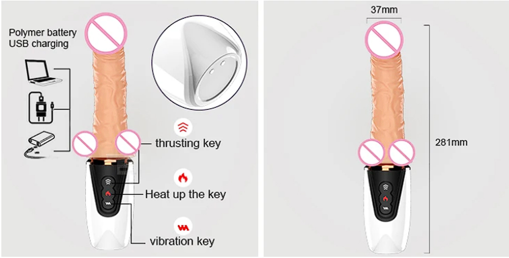 Handheld Automatic 360 Degree Rotations Custom Huge Dildos